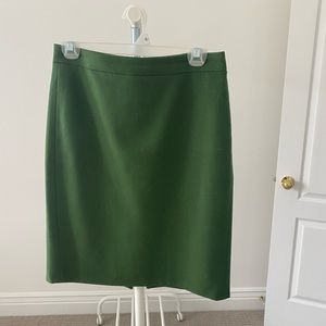 Moss green j crew pencil skirt